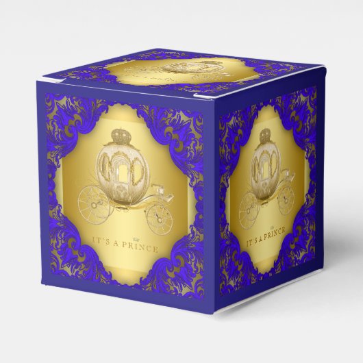 Koninklijk blauwe en gouden prins bedankdoosjes (Voorkant Zijde)