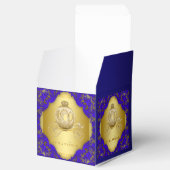 Koninklijk blauwe en gouden prins bedankdoosjes (Geopend)