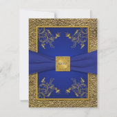 Koninklijk blauwe en gouden RSVP-kaart RSVP Kaartje (Voorkant)