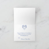 Koninklijk blauwe en witte bloemenfoto dankkaart bedankkaart (Binnen)