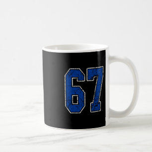 Koninklijk Blauwe En Witte Nummer 67 Jersey Speler Koffiemok