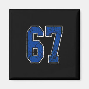 Koninklijk Blauwe En Witte Nummer 67 Jersey Speler Magneet