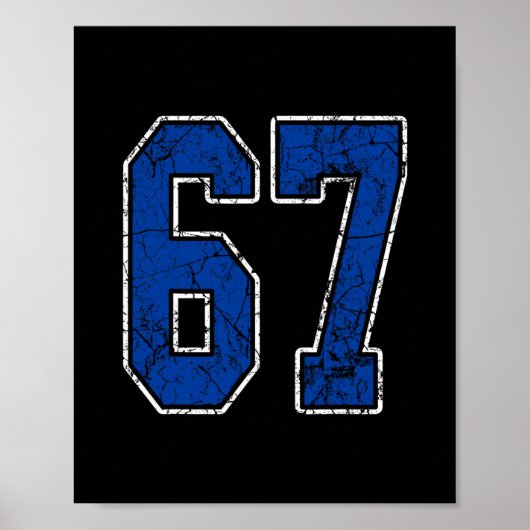 Koninklijk Blauwe En Witte Nummer 67 Jersey Speler Poster (Voorkant)