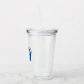 Koninklijk Blauwe en Witte Schoolkleuren Afstudeer Acryl Drinkbeker (Links)
