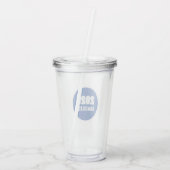 Koninklijk Blauwe en Witte Schoolkleuren Afstudeer Acryl Drinkbeker (Achterkant)