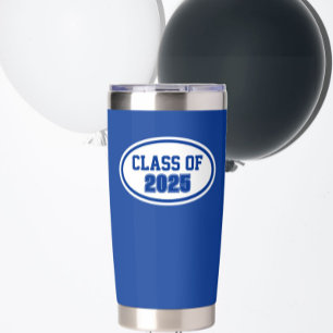 Koninklijk blauwe en witte schoolkleuren Jaar van Geïsoleerde Drinkbeker