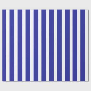 Koninklijk blauwe en witte verticale streep inpakp cadeaupapier
