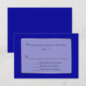 Koninklijk Blauwe en Zilveren Toon RSVP Kaart (Voorkant / Achterkant)