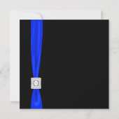 Koninklijk Blauwe en Zwarte Bruiloft Kaart (Achterkant)