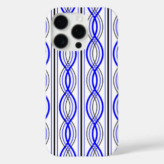 koninklijk blauwe en zwarte golvende lijnen iPhone 16 Pro Hoesje