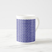 KONINKLIJK BLAUWE GEBREIDE Bone China Mok (Voorkant rechts)