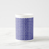 KONINKLIJK BLAUWE GEBREIDE Bone China Mok (Voorkant)
