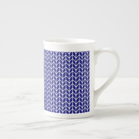 KONINKLIJK BLAUWE GEBREIDE Bone China Mok (Rechts)