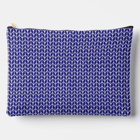 KONINKLIJK BLAUWE GEBREIDE GROOT ACCESSOIRE ZAKJE ETUI (Voorkant)