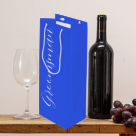 Koninklijk Blauwe Gestileerde Schrift Huwelijk Bru Wijn Cadeautas