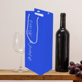 Koninklijk Blauwe Gestileerde Script Getuige van d Wijn Cadeautas