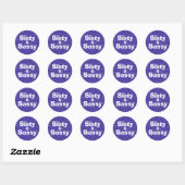 Koninklijk Blauwe Glitter 60 en Sassy 60ste Verjaa Ronde Sticker (Vel)