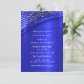 Koninklijk Blauwe Glitter Bruidsmeisjesfeest Verja Kaart (Staand voorkant)