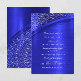 Koninklijk Blauwe Glitter Bruidsmeisjesfeest Verja Kaart
