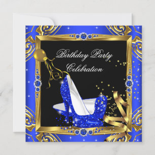 Koninklijk Blauwe Glitter Hoge Hak Schoenen Goud Z Kaart