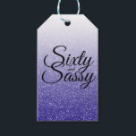 Koninklijk Blauwe Glitter Ombre 60 Sassy 60e Verja Cadeaulabel<br><div class="desc">Vier je 60e verjaardag in stijl met dit moderne ontwerp voor een 60e verjaardag op een koninklijk blauwe glitter ombre achtergrond, deze chic cadeaubonnen zijn perfect om een fantastische 60e verjaardag te vieren. De woorden zestig en sassy zijn geschreven in een modern lettertype. Als je hulp nodig hebt of overeenkomende...</div>