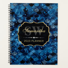 Koninklijk Blauwe Glitter Zeemeermin Vissen Schubb Planner