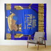 Koninklijk blauwe gouden etnische prins baby showe wandkleed (In Situ (horizontaal))