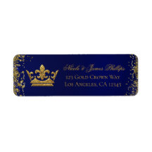 Koninklijk Blauwe & Gouden Glitter Kroon Trouw Ver