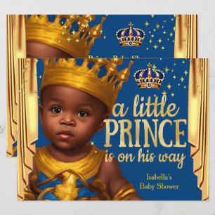 Koninklijk Blauwe Gouden Gordijnen Prins Baby Show Kaart