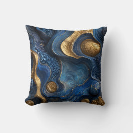 Koninklijk Blauwe Gouden Navy Blauwe Geode Siercad Kussen