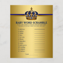 Koninklijk Blauwe Gouden Prins Baby Shower Spellen