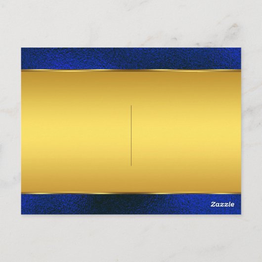 Koninklijk blauwe gouden prins baby shower uitnodi briefkaart (Achterkant)