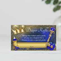 Koninklijk Blauwe Gouden Prins Luiers Raffle Ticke