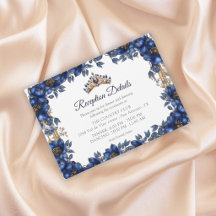 Koninklijk Blauwe Gouden Tiara Bloemige Quinceañer