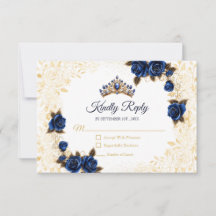 Koninklijk Blauwe Gouden Tiara Bloemrijke Roos Qui