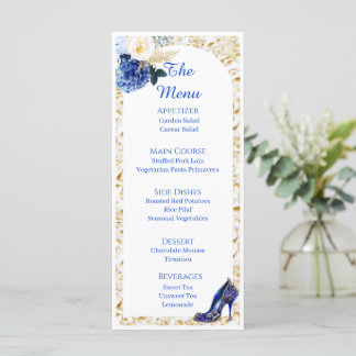 Koninklijk Blauwe Gouden Vlinder Eetkaart  Menu