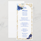 Koninklijk Blauwe Gouden Vlinder Eetkaart Menu (Voorkant / Achterkant)