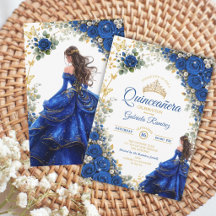 Koninklijk Blauwe Gouden Vlinders Quinceañera