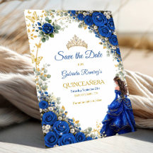 Koninklijk Blauwe Gouden Vlinders Quinceañera 