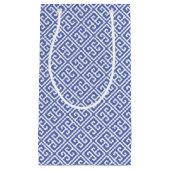 Koninklijk Blauwe Griekse Sleutelpatroon Klein Cadeauzakje (Voorkant)