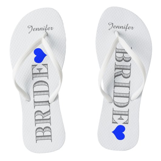 Koninklijk Blauwe Hart Bruid's Teenslippers (Voetbed)