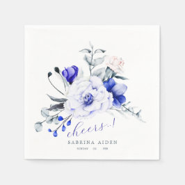 Koninklijk Blauwe Ivoren Bloem Bruiloft Servet