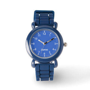 Koninklijk blauwe jongens gepersonaliseerde kinder horloge
