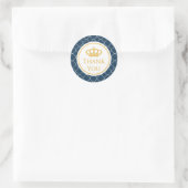Koninklijk Blauwe Kroon Bedankt Sticker (Tas)
