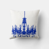 Koninklijk Blauwe Kroonluchter Ontwerper Kussen (Achterkant)
