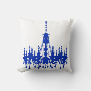 Koninklijk Blauwe Kroonluchter Ontwerper Kussen