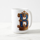 Koninklijk Blauwe Letter B Monogram Koffiemok (Voorkant rechts)