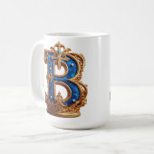 Koninklijk Blauwe Letter B Monogram Koffiemok (Voorkant links)