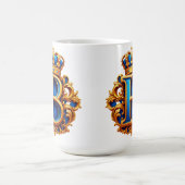 Koninklijk Blauwe Letter B Monogram Koffiemok (Center)