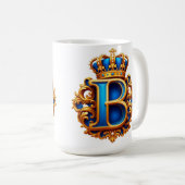 Koninklijk Blauwe Letter B Monogram Koffiemok (Voorkant rechts)